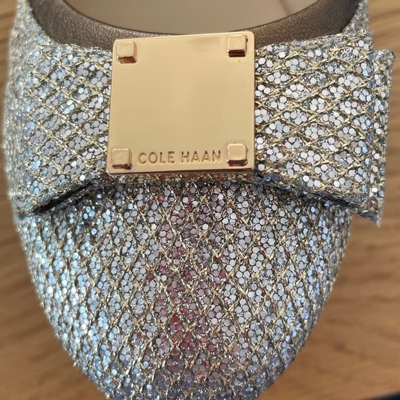 NWT Cole Haan Glittering Silver Flats 8.5 - Picture 13 of 13